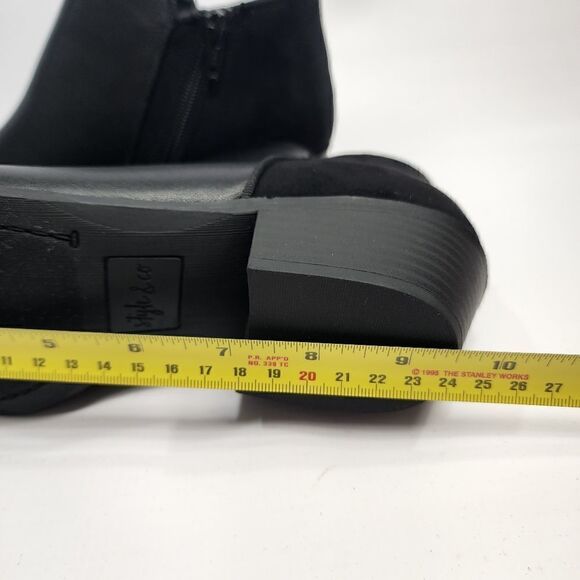 Style & Co Wiley Black Faux Leather Womens Booties 7W - Picture 7 of 10